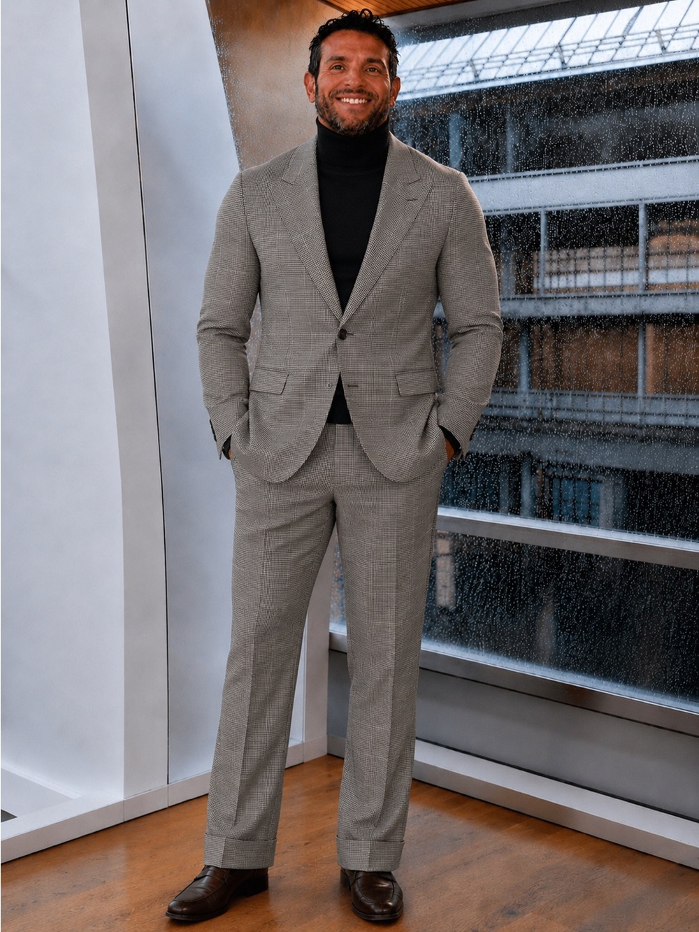 Polo by Ralph Lauren Light Gray Glen Plaid Suit